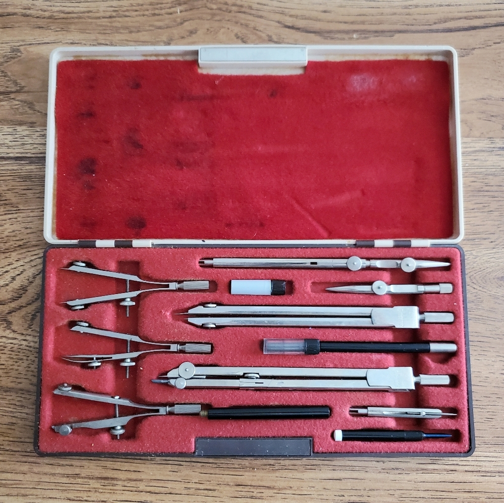 GRAMERCY Drafting Set CHICAGO COLLEGE Germany with Plastic Case Vintage
